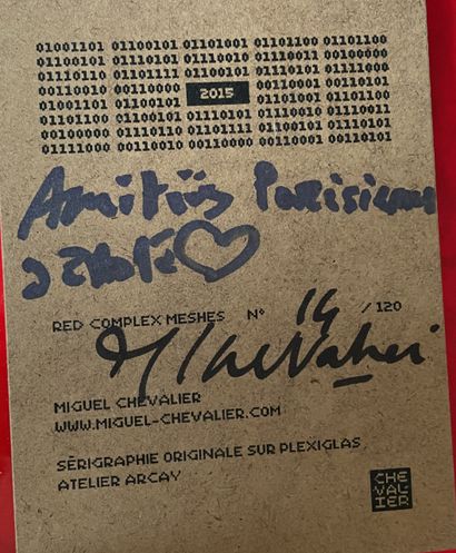 Miguel CHEVALIER Miguel CHEVALIER

"RED COMPLEX MESHES", 2015

Sérigraphie sur plexiglas...