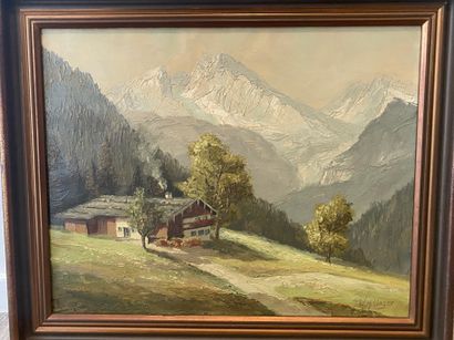 W.H.UNGER W.H.UNGER 

Paysage de montagne 

Huile sur toile signé en bas à droite

40x50...