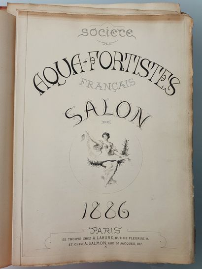SOCIETE DES AQUAFORTISTES FRANÇAIS. Salon de 1886. Paris, Lahure, 1886, in-4, en...