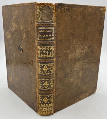 ALMANACH ROYAL année 1745, l'Imprimerie de la veuve d'Houry, Paris, reliure basane,...