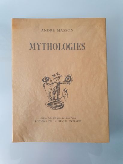 MASSON (André). Mythologies. Paris, Editions de la revue Fontaine, 1946, in-4, br....