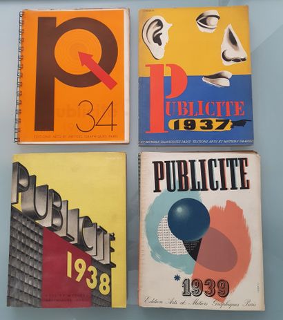 PUBLICITE. Paris, Arts et Métiers graphiques. Années 1934 - 1937-1938-1939. En. de...
