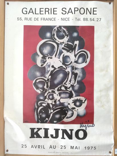 Affiche d'exposition KINJO à la galerie Sapone, 1975, signé par l'artiste Affiche...