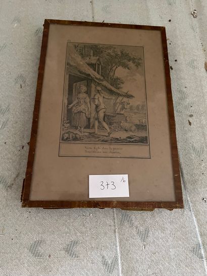 Lot comprenant : Pierre BOISSARD, vue des berges de Paris, gravure en noir; 48 x...
