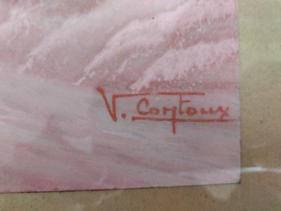 V. COMTOUX V. COMTOUX


Paysage animé


Gouache sur papier, signé en bas à droite


31,5...