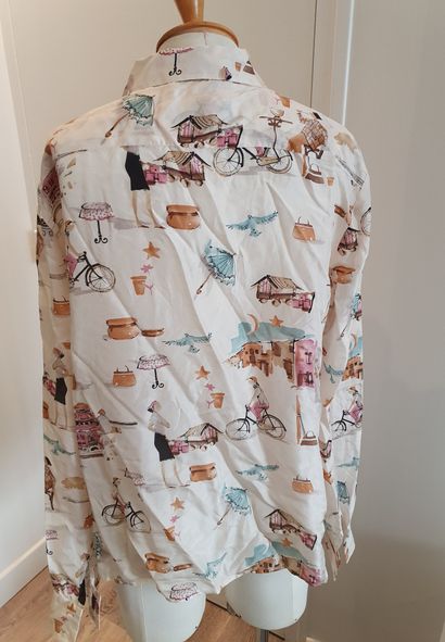 null NINA RICCI



Printed silk blouse with motifs of characters on bicycles, terraces,...