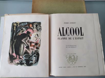 ANDRIEU (Pierre). Alcool. Flamme de l’esprit. Paris, Ponsot, 1945, in-4, en feuilles sous couv. impr., chemise et emboîtage.
