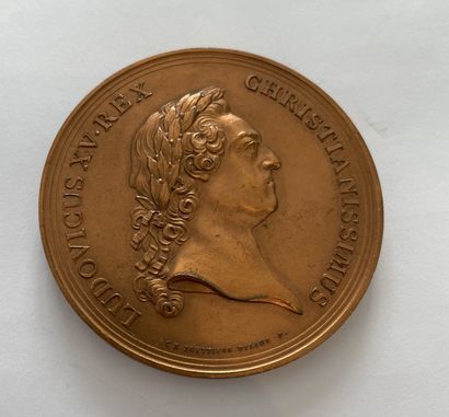 MEDAILLE en cuivre d'après Rottiers MEDAL in copper after Rottiers "Ludovicus XV...