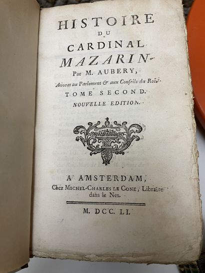AUBERY, Histoire du cardinal Mazarin 
[AUBERY -MAZARIN- HISTOIRE] 

M. AUBERY, Histoire...
