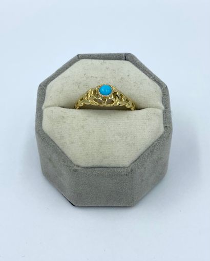 Yellow gold ring 18K (750 thousandth) with...