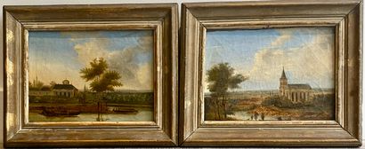 ECOLE FLAMANDE Flemish school of the 19th century

Pair of oil on canvas

22,5 X...