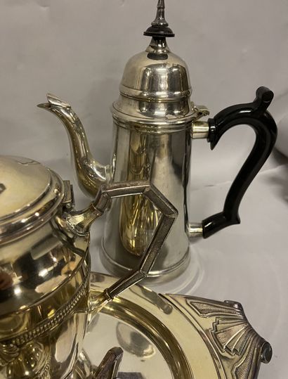Service a thé et café en métal argenté Lot including: a silver plated metal TEA AND...