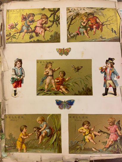 ALBUMS CARTES Lot Album of cards, assignats... postcards Air France; plate in sheet...