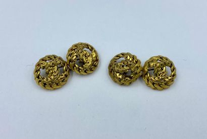Attribué à Chanel Attributed to Chanel

Pair of cufflinks with rope and intertwined...