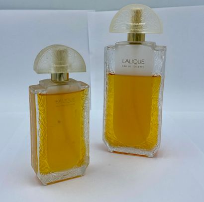 LALIQUE « Lalique » LALIQUE "Lalique

Lot of two bottles including an eau de toilette...