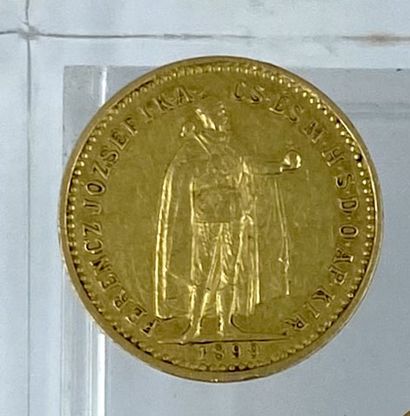 PIECE de 10 Korona en or, 1899 PIECE of 10 Korona in gold, 1899

Gross weight: 3...