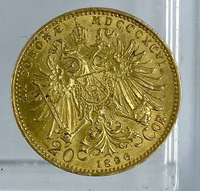 PIECE de 20 Corona en or, 1896, Autriche PIECE of 20 Corona in gold, 1896, Austria...