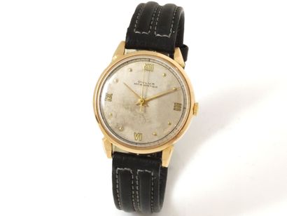 DULUX DULUX
Bracelet watch of man in gold 750 thousandths, silvered dial stained...