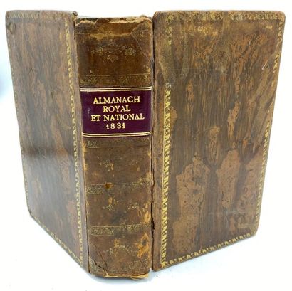 ALMANACH ROYAL ET NATIONAL 1831, reliure basane guirlande feuillage doré, Guyot et...