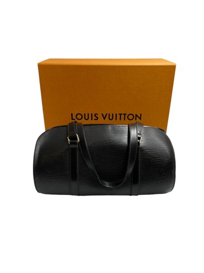 Louis VUITTON Louis VUITTON
Sac en cuir épis noir à double anse 
L: 31 cm 
(traces,...