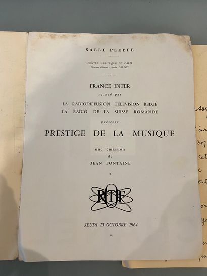 Jean Cocteau Prestige de la musique couverture par Jean Cocteau daté 1963
Revue de...