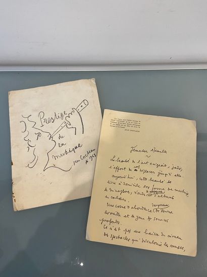 Jean Cocteau Prestige de la musique couverture par Jean Cocteau daté 1963
Revue de...