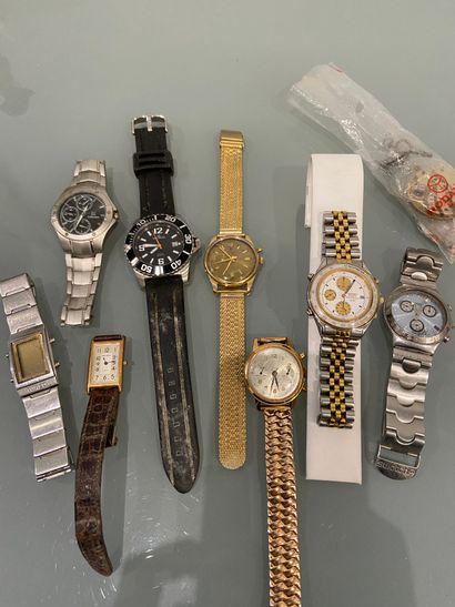 LOT DE MONTRES LOT OF WATCHES as is including SEIKO quartz chronograph watch and...