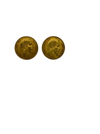 DEUX PIECES de 20 Francs or année: 1953 et 1954 TWO PIECES of 20 Francs gold year:...