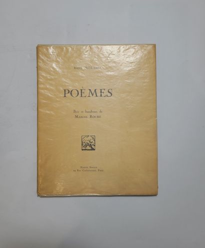MORAND (René). Poèmes. Avec des bois de Marcel Roche. Paris, 1922, in-8, br. couv....