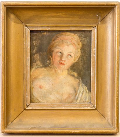 ÉCOLE FRANÇAISE du XIXe PORTRAIT DE JEUNE FEMME
Huile sur toile marouflée sur carton
18...