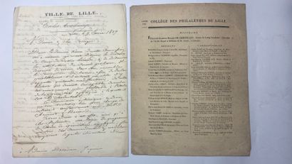 [LILLE] CH. BERIOZ, MAIRE DE LA COMMUNE DES MOULINS
Lettre autographe signée adressée...