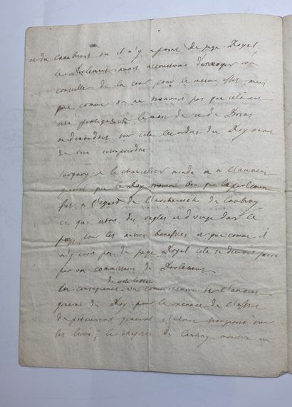 null LETTRE AUTOGRAPHE datée de 1715 non signée suite au décès de François DE SALIGNAC...