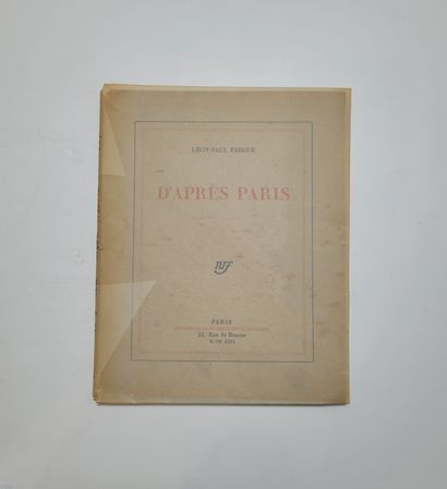 FARGE (Léon-Paul). D’après Paris. Paris, les amis de l’amour de l’art,1931, in-8,...