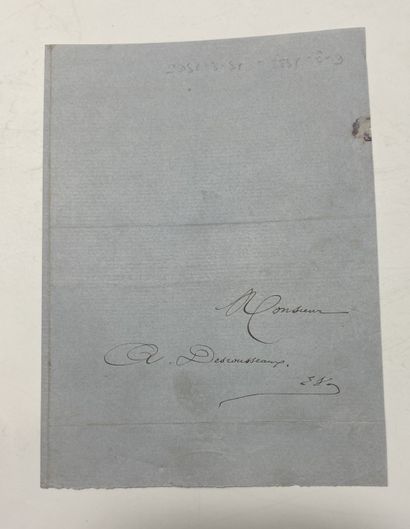 LR. KERMESSE Lettre autographe signée adressée à Alexandre DESROUSSEAUX datée du...