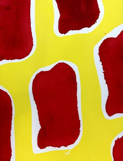  Claude VIALLAT (1936)

Rectangle jaune, formes rouge,

Lithographie couleur, 

76... Gazette Drouot