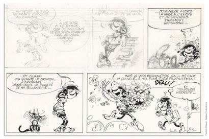 André FRANQUIN ANDRÉ FRANQUIN
GASTON
Planche originale en deux strips, publiée dans...