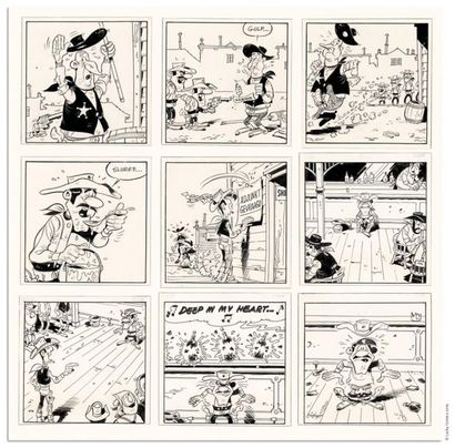 MORRIS MORRIS
LUCKY LUKE
Série de 9 illustrations, présentées en planche originale,...