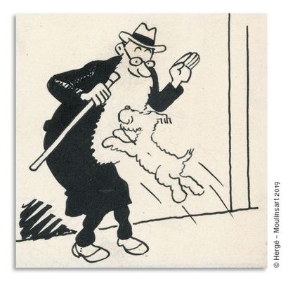 HERGÉ HERGÉ
TINTIN
Dessin original pour l'interview de Tintin intitulé " Allo Allo...