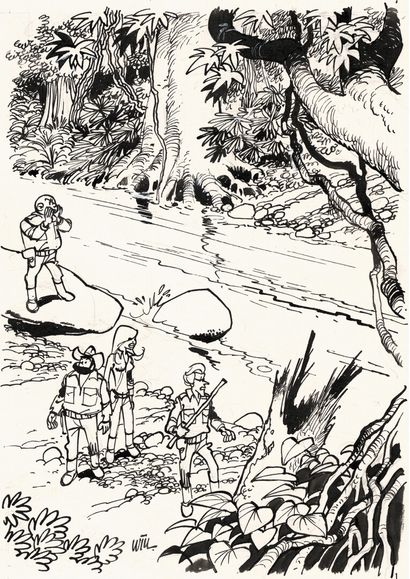WILL WILL 
TIF AND TONDU 
Original cover of the Journal de Spirou n° 1948 of August...