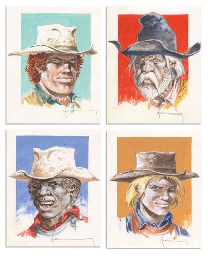 HERMANN Hermann
COMANCHE
Series of five original illustrations, portraits of Comanche,...