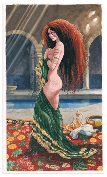 MIRALLES ANA MIRALLES 
DJINN 
Dargaud 
Jade au bain maure, illustration originale...