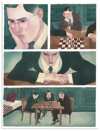 SALA DAVID SALA ◊
Le Joueur d'échecs, Casterman 2017
Planche originale n° 70. Signée.
Aquarelle...