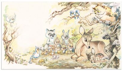 MARIN CLAUDE MARIN ◊
Bambi, original illustration
created in the early 1980s.
Watercolor,...