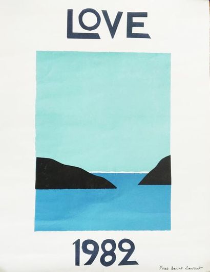 null D’après Yves SAINT LAURENT (1936-2008) 
Love, 1982 
Affiche "carte de voeux"...
