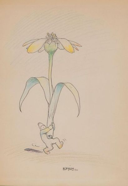 null Jean Giraud dit MOEBIUS (1938-2012)
Person wearing a flower.
Original drawing...