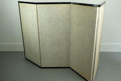 null JAPAN, Taisho period (1912-1926). 
 Four-panel byobu screen. The gold leaf lined...