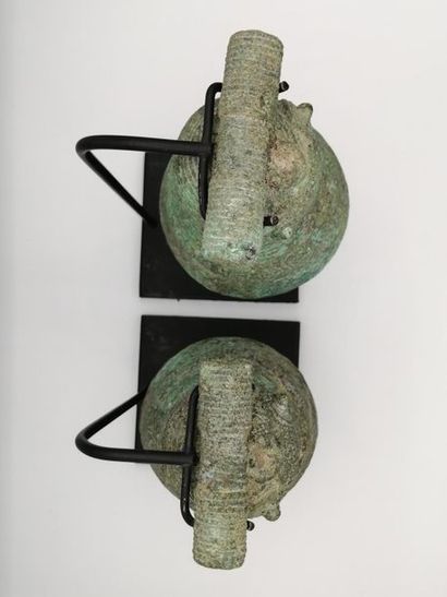 null VIETNAM, Dong Son Culture, first millennium B.C. Two ritual bells with geometric...