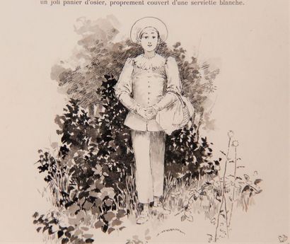 MANET BANVILLE / MANET (1833-1892) / ROCHEGROSSE.
Le Baiser Comédie [1888]. Unique...