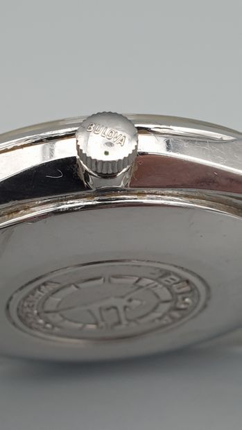 null BULOVA "Ambassador" circa 1965.

Steel bracelet watch, round monobloc case with...