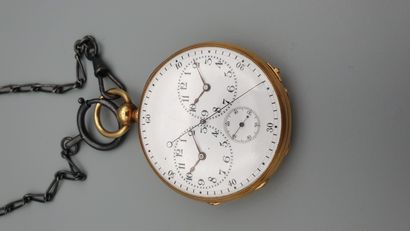 null ANONYME vers 1880

Rare et belle montre de poche en or jaune 18K à double fuseaux...